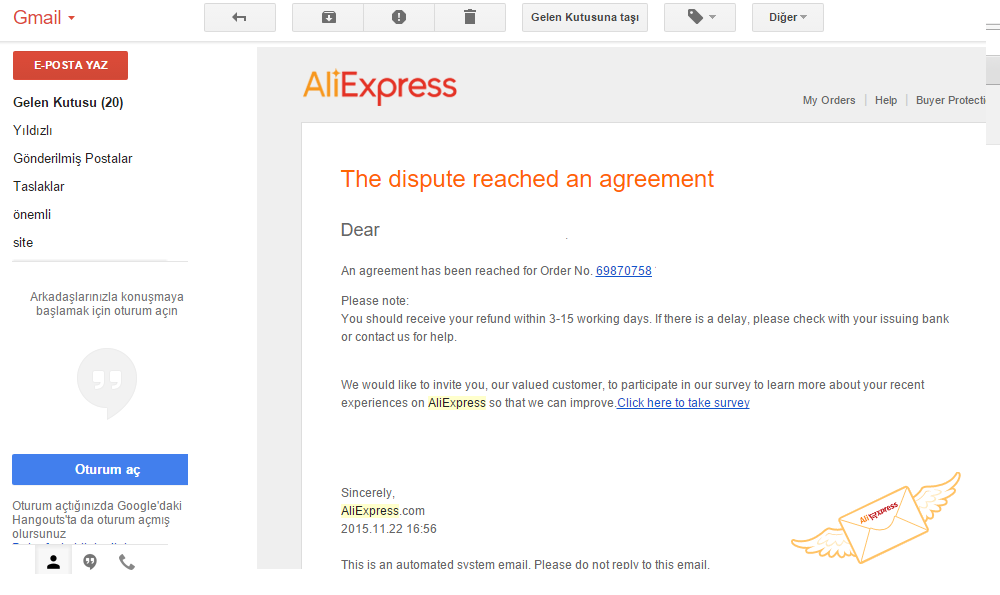 Aliexpress ücret iadesi 2