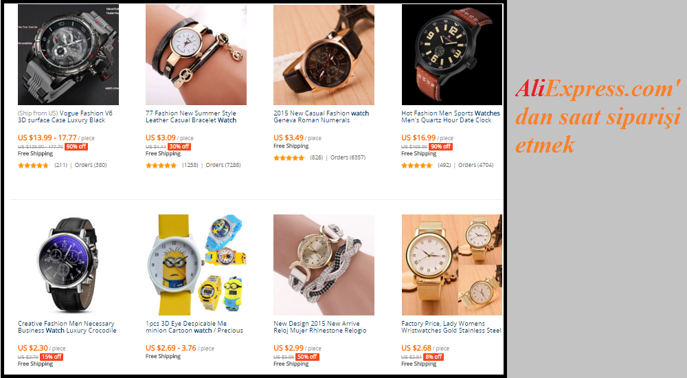 Aliexpress’den saat satın almak